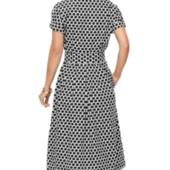 Talbots Women’s Black and White Printed short sleeve belted shirt  Dress size 4 - Picture 2 of 11